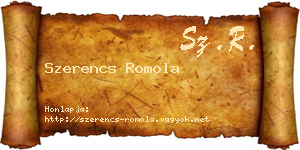 Szerencs Romola névjegykártya